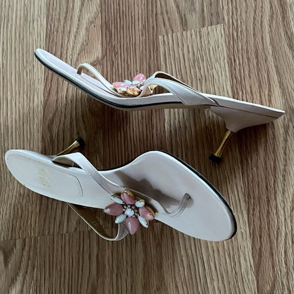 Stuart Weitzman Women Heel Sandal Shoes Leather Sole Pink Leather Upper Spain 39 - Picture 12 of 12